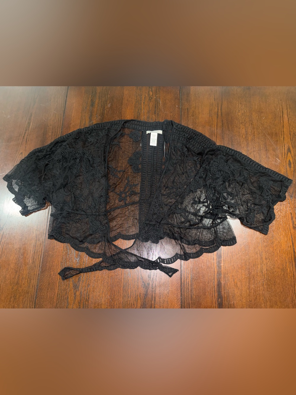 New! BCBGeneration Black Sheer Lace coverup